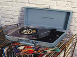 Crosley Cruiser Bluetooth Portable Turntable - Turquoise Gadhouse Vinyl Rack Bundle - Black V398-CR8005FVR-TN4
