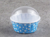 100 Pcs Medium Size Paper Cake Cups with Lid, Dessert Containers for Ice Cream, Yogurt, Mousse V1366-AZ2-W-13238