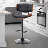 SERENIT European Wooden Black Modern Bar Stools Swivel Bar Stool Chair Counter Height V255-SE-BS5517-BLACK