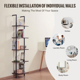 VEVOR Industrial Square Pipe Shelf 5 Tier 40x30x178cm Wall-Mount for Bedroom V952-JSGZWJFGHMBH9PIGIV0