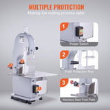 Commercial Electric Meat Bandsaw, 1500W Stainless Steel Countertop Bone Sawing Machine, Workbeach V952-TSJGJ1500W4202NX5V3