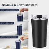 Household Superfine Grinder, Spice Grinder Electric with Stainless Steel Blade, 8-Blade Steel Cutter V1366-AZ2-W-11591