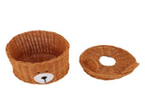 Tissue Box Cover Rattan Cute Bear Brown with Lid Easy Access Round Easy Maintenance Versatile Holder V1294-YM0710-3115230115711