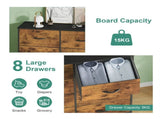 Tallboy Dresser Chest of Drawers in Black - 8 Fabric Drawers, 96x86cm V178-59305