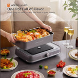 HOPER LAYER Electric Hot Pot 6L Multifunctional Nonstick Cooker with Grill, Boil, Simmer & Fry V940-HG-181-01