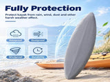 Heavy-Duty 600D Oxford Kayak Cover Waterproof UV-Resistant Canoe Protector with Storage Bag, V1341-ZY-WUVTVDU3-GREY-F