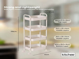 Kitchee 4-Tier Kitchen Storage Cart Trolley with Wheels - Shelf Organiser WHITE V238-SUPDZ-41313624588368