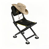 Black folding chair, outdoor chair, portable chair, sturdy chair, comfortable V1102-132-SIL-05982