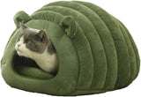 Green Cat Bed Cave - Cozy Pet House for Cats - Soft Kitten Sleeping V1258-DP02-BOL-493