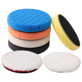 Buffing Pads, 7Pc 6.5 Inch Face for 6Inch 150mm Backing Plate Buffing Sponge Pads Cutting V1369-AZ3-W-11707