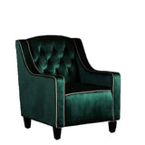 Lara Two Tone Tufted Emerald New Velvet Club Armchair V1041-JSF-5034EMERALD