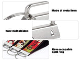 100 Pack Key Fob Hardware 25mm Bulk, Silver Tone Key Chain Fob Wristlet with Key Ring for Wristlet V1192-AZ-W-3430