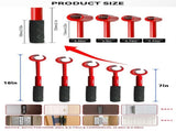 4-in-1 Hinge Gap Adjustment Wrench Set with Interchangeable Socket Heads for Fixing Door Sag, V1341-ZY-5WS2DM6G-SOCKETSRED