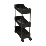 3 Tier Slim Rolling Storage Cart With Wheels, Plastic Utility Cart Organizer For Snack, Baby Diaper, V1366-AZ2-W-12655