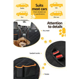 i.Pet Pet Car Seat Cover Dog Hammock Protector Back Waterproof Belt Non Slip Mat PET-COVER-137X147-BK