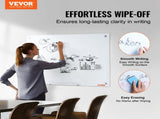 Magnetic Glass Whiteboard, Dry Erase Board 36"x24", Wall-Mounted Large White Glassboard Frameless, V952-CXGCBLBGHBL3CGGHBV0
