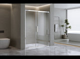 155-170cm Adjustable Wall to Wall Sliding Glass Shower Door in Chrome V63-847141