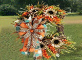 17.7 Inch Fall Wreaths for Front Artificial Autumn Simulated Plant Decoration in Front of The V1366-AZ2-W-20038
