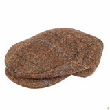 DENTS Abraham Moon Tweed Flat Cap Wool Ivy Hat Driving Cabbie Quilted 1-3038 - Chestnut - X-Large V563-DENTS-1-3038-CHESTNUT-XL