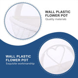 Set of 2 White Plastic Wall Hanging Flower Baskets for Indoor and Outdoor Decoration V1366-AZ2-W-19165