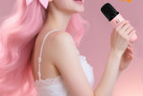 Mini Karaoke Machine Toys Gifts Portable MP3 Player with 2 Wireless Microphone - Pink V1263-JX-6300-3
