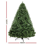 Jingle Jollys Christmas Tree 2.4M Xmas Tree Decorations Green 1500 Tips XM-TR-FULL-8FT-GR