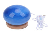 Bedside Nightstand Lamp with Wood Base Blue Glass Shade Ball Small Table Lamp 3 Color Temperature V1294-YM0901-3119240152211