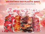 120 Pcs Multi-Color Heart Candy Bags, Clear OPP Packaging for Valentine's Day Party Favors, Wrapping V1192-AZ-W-22502