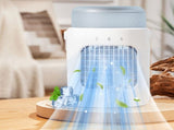 Small Home Fan, High Wind Power Desk Fan, Humidification Cooling, Multi Color LED Light V1370-AZ4-09050