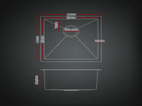 Cefito Stainless Steel Sink 44x44CM With Pull Out Mixer Tap Kitchen Basin Single Bowl Black SINK-BLACK-4444-48