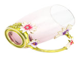 Glass Cup Innovative Flower Tea Cup with Spoon Drink Mug Birthday Christmas Festive GiftsGreen V1294-YM0901-3118210111814