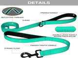 Martingale Dog Collar, 6FT Double Handle Leash for Training, Teal V1259-DP01-A-4635