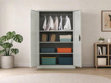 Two-Door Metal Cabinet Shelf Storage for Home Office Gym V63-844331