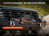 Electric Winch, 4500 kg Load Capacity, 12V DC Truck Winch with 8.9 mm x 27.4 m Synthetic Rope, V952-HCSDDJP100008DXYL001V9