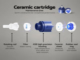 Cefito 9'' Rain Shower Head Set Handheld Round High Pressure Twins Tap Chrome SHOWER-A1-RO-9-BK-TAP-RO