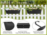 3 Pcs Metal Hanging Flower Pots for Railing Fence Outdoor Planter 15.7 Inch Hanging Bucket Pots V1258-DP02-WO-778