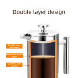 304 Stainless Steel French Press Coffee Maker, Household Hand-Brew Coffee Pot, Includes One V1265-AU-492-800ML-LW