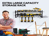 Power Tool Organizer Wall Mount 7 Drill Holder 3 Layer Heavy Duty Metal for Drill Plier Hammer Rack V985-POWERTOOLORGANIZER