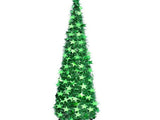 Xmas Tree PVC Star Glitter Festive Foldable Xmas Tree Figurine Decoration for Home Hotel Green V1294-YM0901-3115240111912