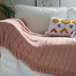 SOGA 2X Pink Textured Knitted Throw Blanket Warm Cozy Woven Cover Couch Bed Sofa Home Decor with BLANKET927X2