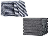 Homaxy 12 Pack Coral Velvet Wave Design Lint Free Kitchen Dish Cloths and Large V1258-DP02-F-170