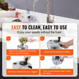 Stainless Steel Salad Spinner, 4.5L, One-handed Easy Press Large Vegetable Dryer Washer, Lettuce V952-BXGKSLXZQ304P4FP6V0