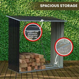Wallaroo Wood Storage Shed Galvanized Steel - Black GSF-BSW-WSS-BK