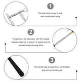 1Set Black Stainless Steel Telescoping Boat Hook Pole Portable Multi Purpose Hook V1192-AZ-W-23902