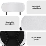 Artiss Dining Chairs Set of 4 Sherpa Boucle White DINC-B-W01-WHX4