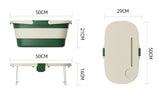 Foldable Picnic Basket with Tray - 16.5L Capacity, White Green, Perfect for Camping and Outdoor V888-ELOSUNG25211