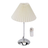 LED Table Lamp Metal Nightstand Bedside Lamp 3 Color with Cloth Pleated Lampshade for Bedroom Living V1294-YM0901-3119230093311