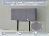 Linen Fabric Single Bed Headboard Bedhead - Grey V63-800817