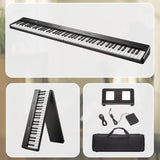 Folding Digital Piano 88 Key Velocity-Sensitive Carry Case Pedal V63-952531