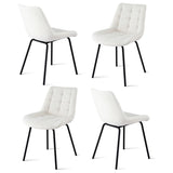 Artiss 4x Dining Chairs Velvet Tufted Kitchen Lounge Cafe Accent Chair Beige DINC-K-799-BGX4